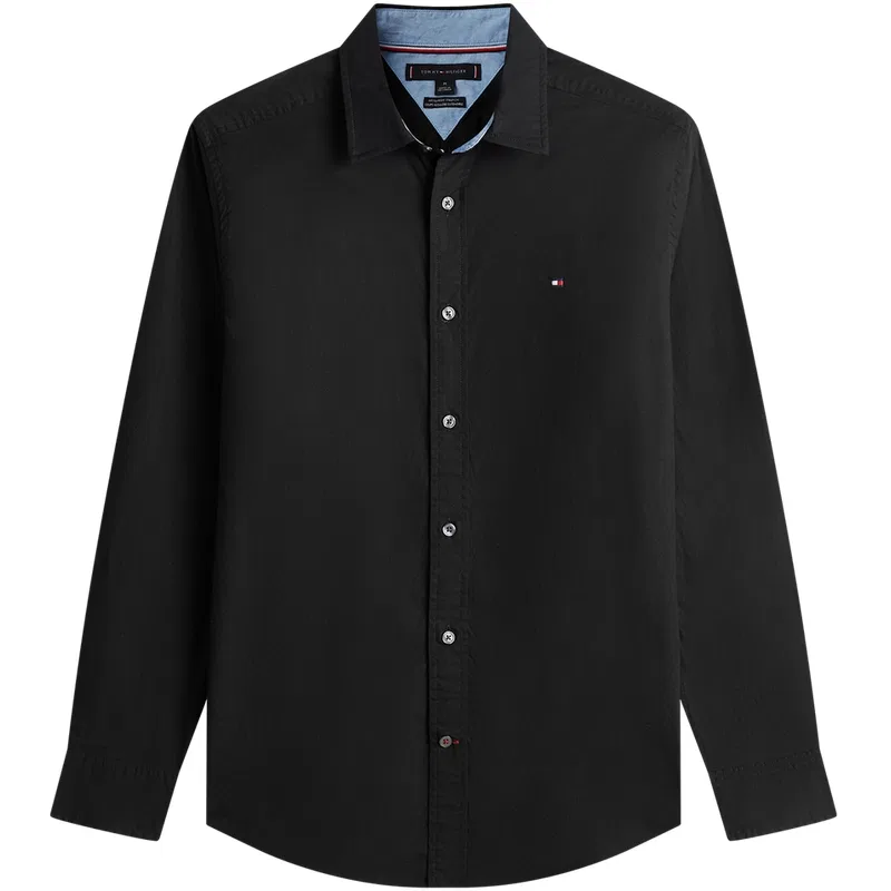 Мужская рубашка с отложным воротником Tommy Hilfiger, Black Bds