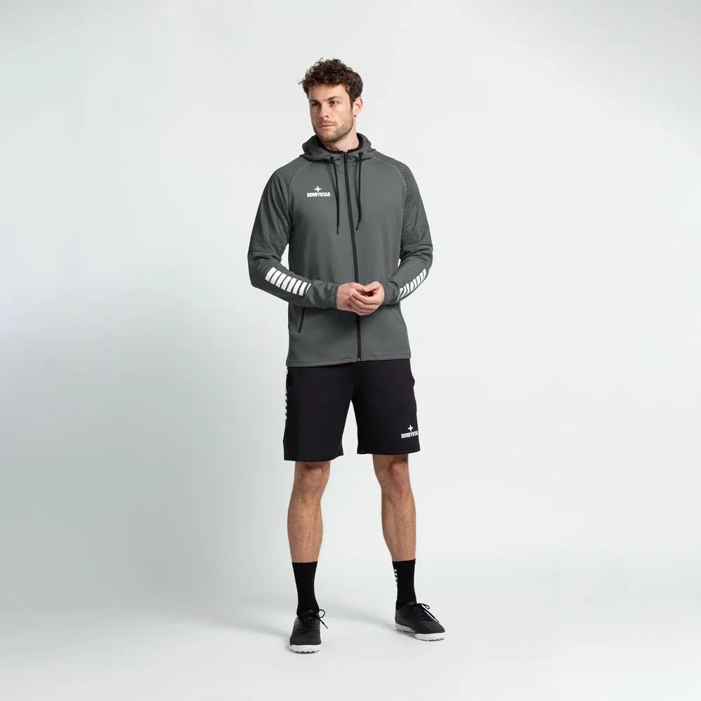 Детская тренировочная куртка с капюшоном Kapuzenjacke Primo V24 Derbystar, серый — фото 3