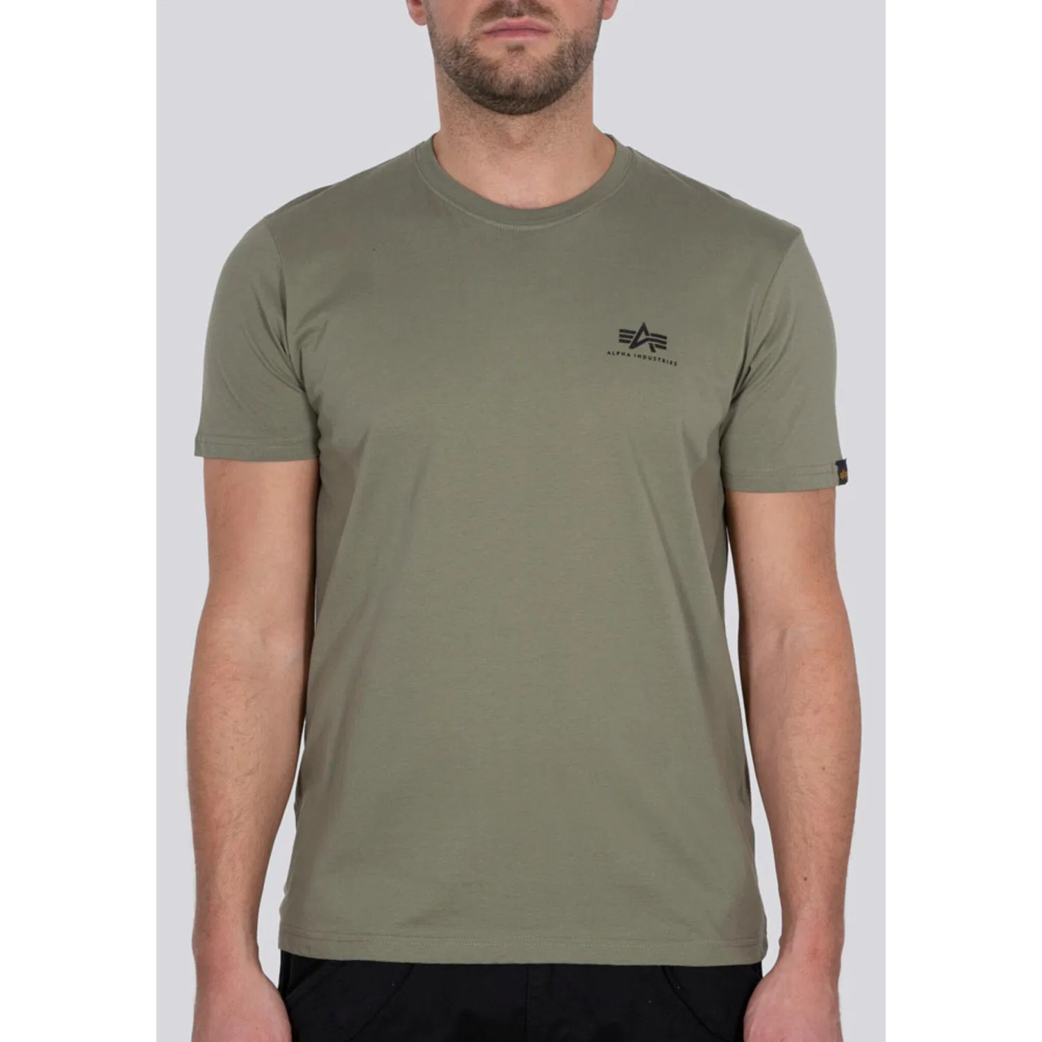 Детская хлопковая футболка с логотипом Alpha Industries, Olive — фото 3