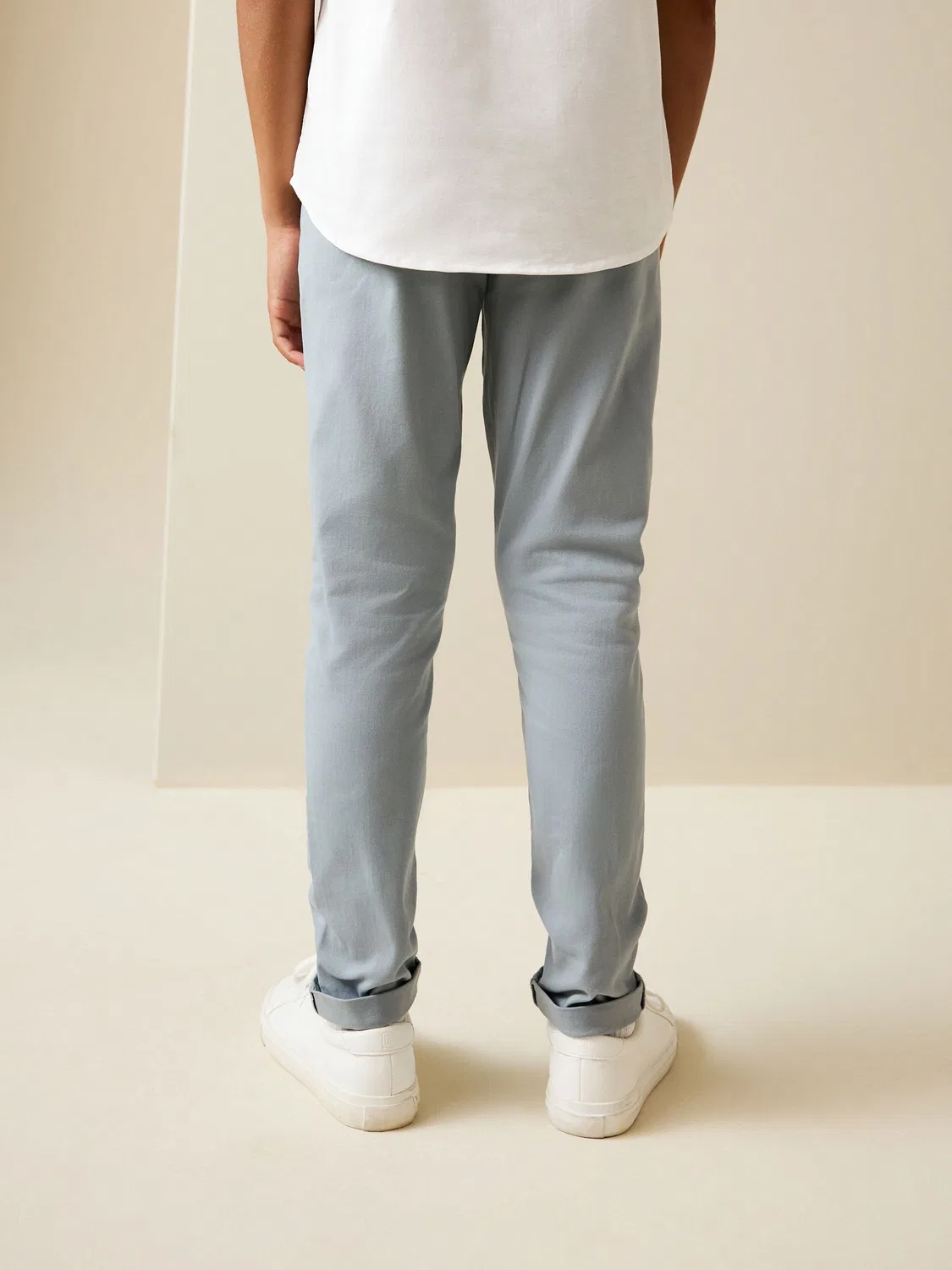 Брюки чинос, узкий крой, Stretch Chino Trousers Next, светло-синие — фото 2