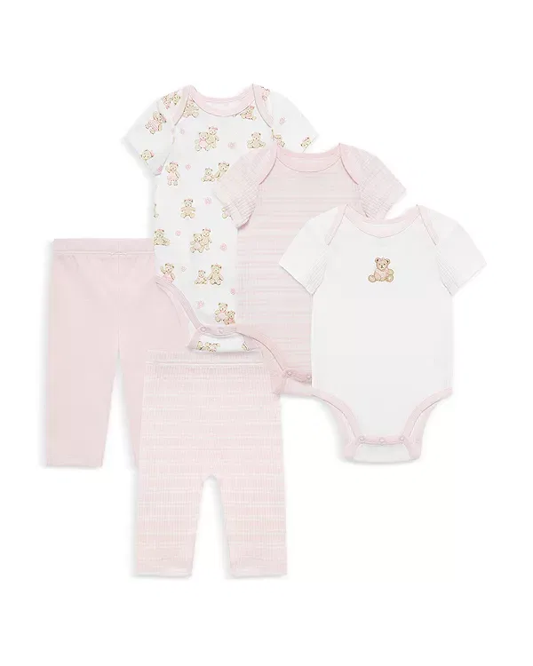 Детский комплект для девочек с медведями Bears Bodysuit Pant Set Little Me, розовый