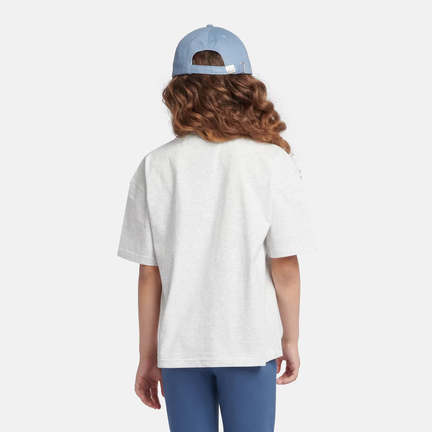 Детская футболка с коротким рукавом и вышитым логотипом Small Logo Jersey New Balance, Ash Heather — фото 4
