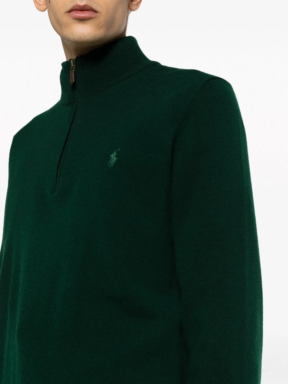 Пуловер из шерсти с логотипом Polo Pony Polo Ralph Lauren, темно-зеленый — фото 3