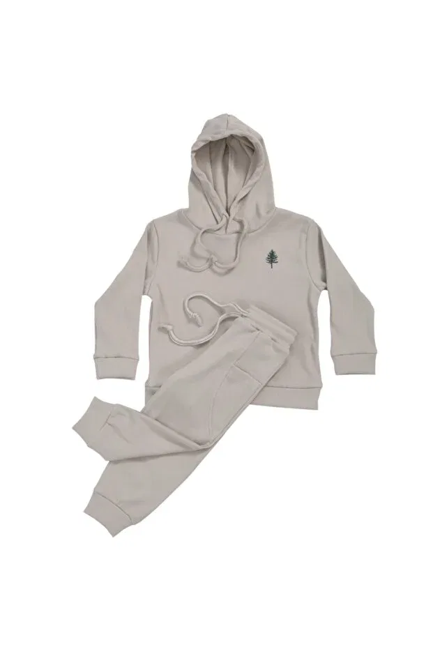 Детские спортивные штаны для девочек с завязками Basic jogger, Green Attitude, Beige — фото 3
