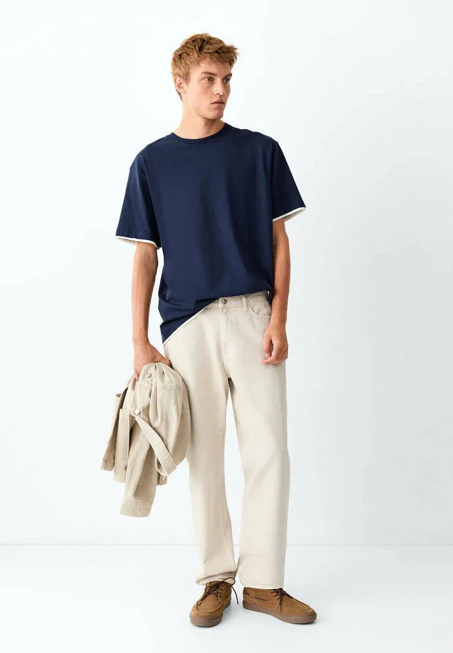 Подростковые джинсы свободного кроя Mango Kids, Open Beige