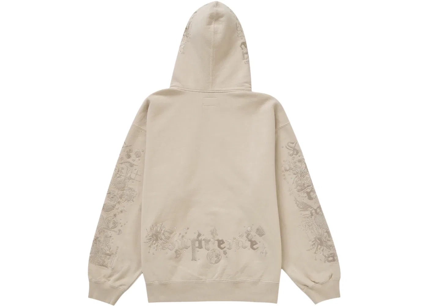 Мужская худи на молнии Supreme AOI Zip Up Hooded Sweatshirt, Natural — фото 2
