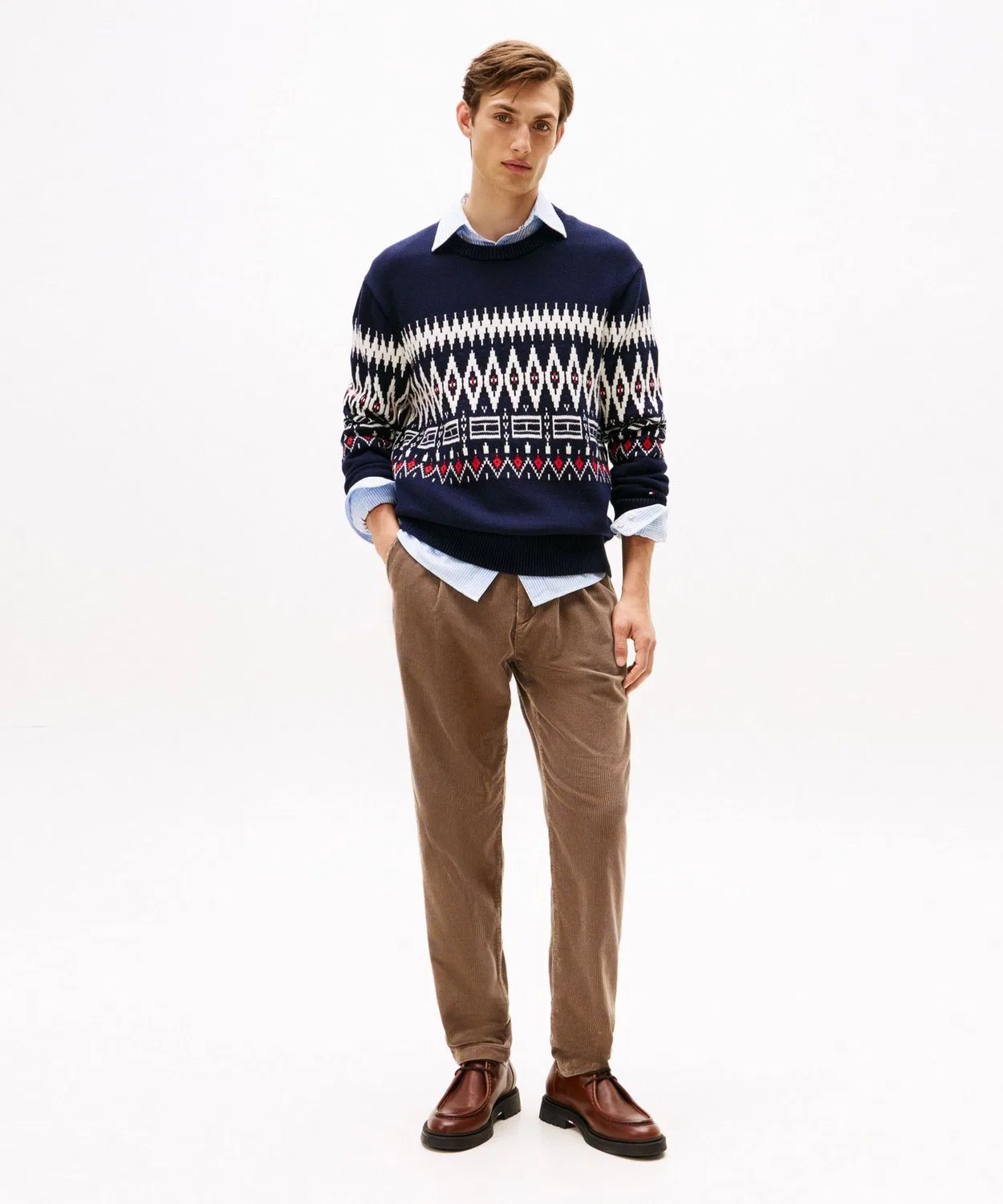 Мужской свитер с фэр-айл принтом TOMMY HILFIGER, Green — фото 3