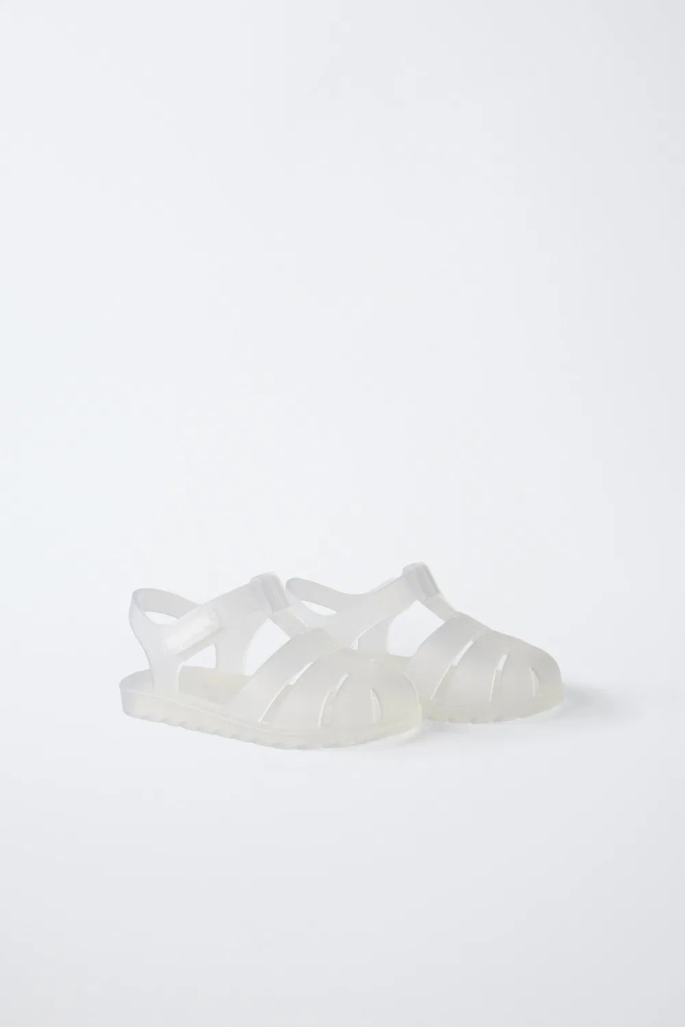 Сандалии с резиновой клеткой ZARA, Transparent — фото 2