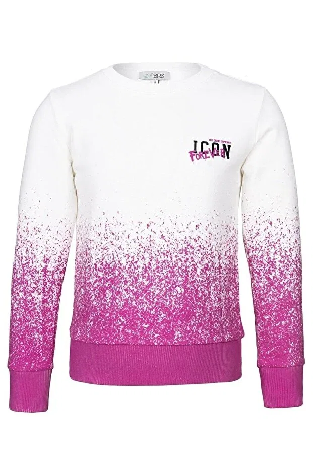 Детские свитшот для девочек с принтом Brz Kids, Fuchsia