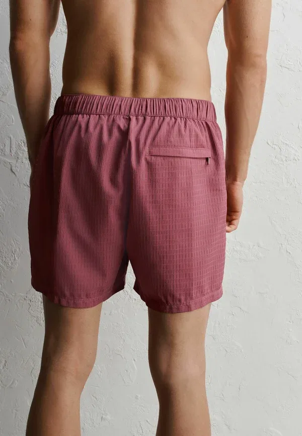Плавки с эластичным поясом Regular fit signature waffle texture ultra soft swim shorts Next, Mauve Pink, розовый — фото 2
