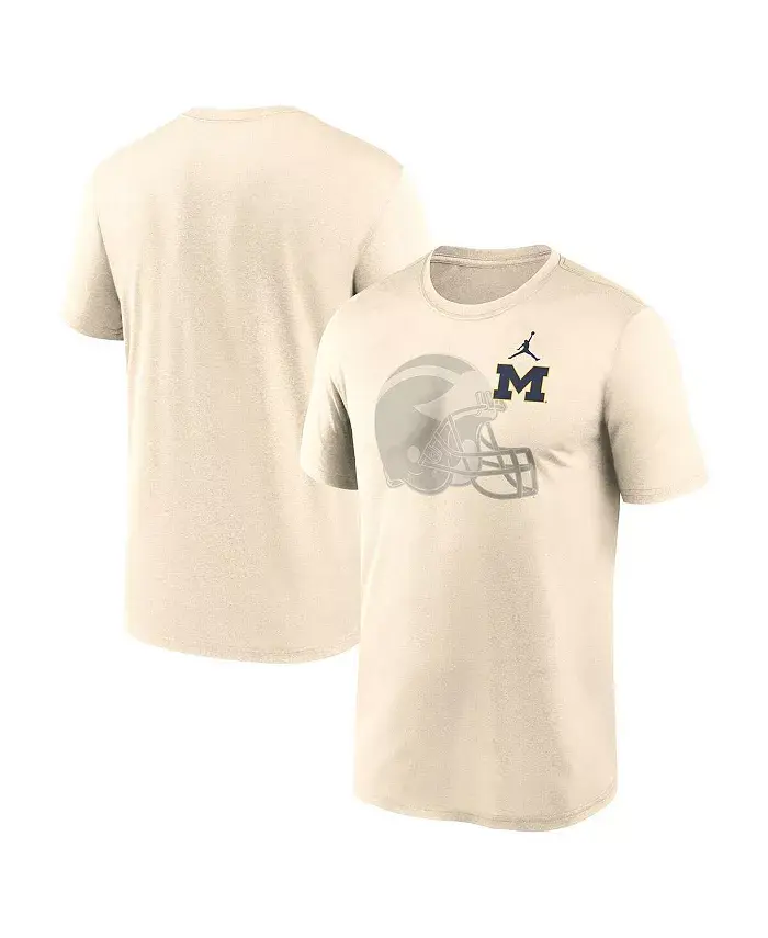 

Мужская футболка Natural Michigan Wolverines Campus Shadow Legend Performance Jordan