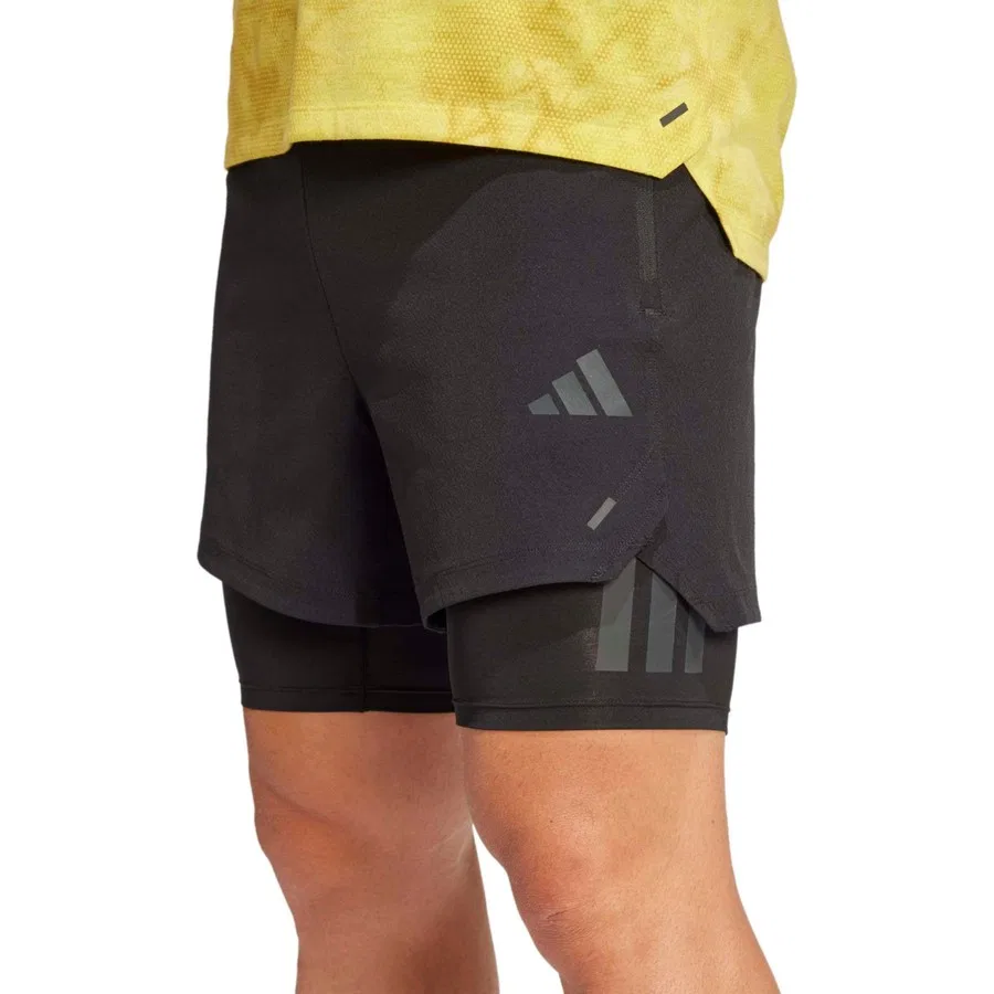 Спортивные шорты с длинными трусами adidas, Черный — фото 4