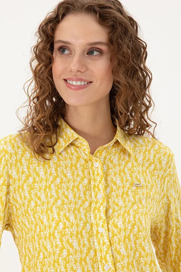 Женская рубашка с длинным рукавом U.S. Polo Assn., Dark Yellow — фото 2