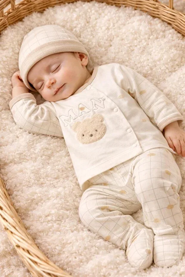 Детский комплект боди для мальчиков из органического хлопка Basics Bys Baby Fashion, Brown