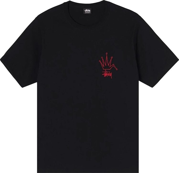 

Футболка Stussy Broken Crown Tee 'Black', черный