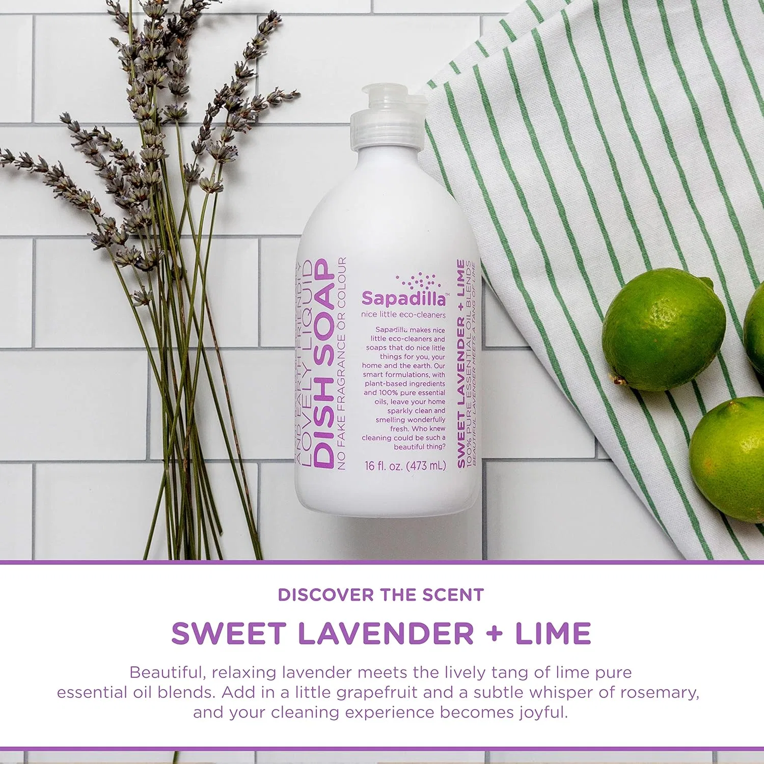 Жидкое мыло для рук Sweet Lavender + Lime Sapadilla, 473 мл, Lavender — фото 3