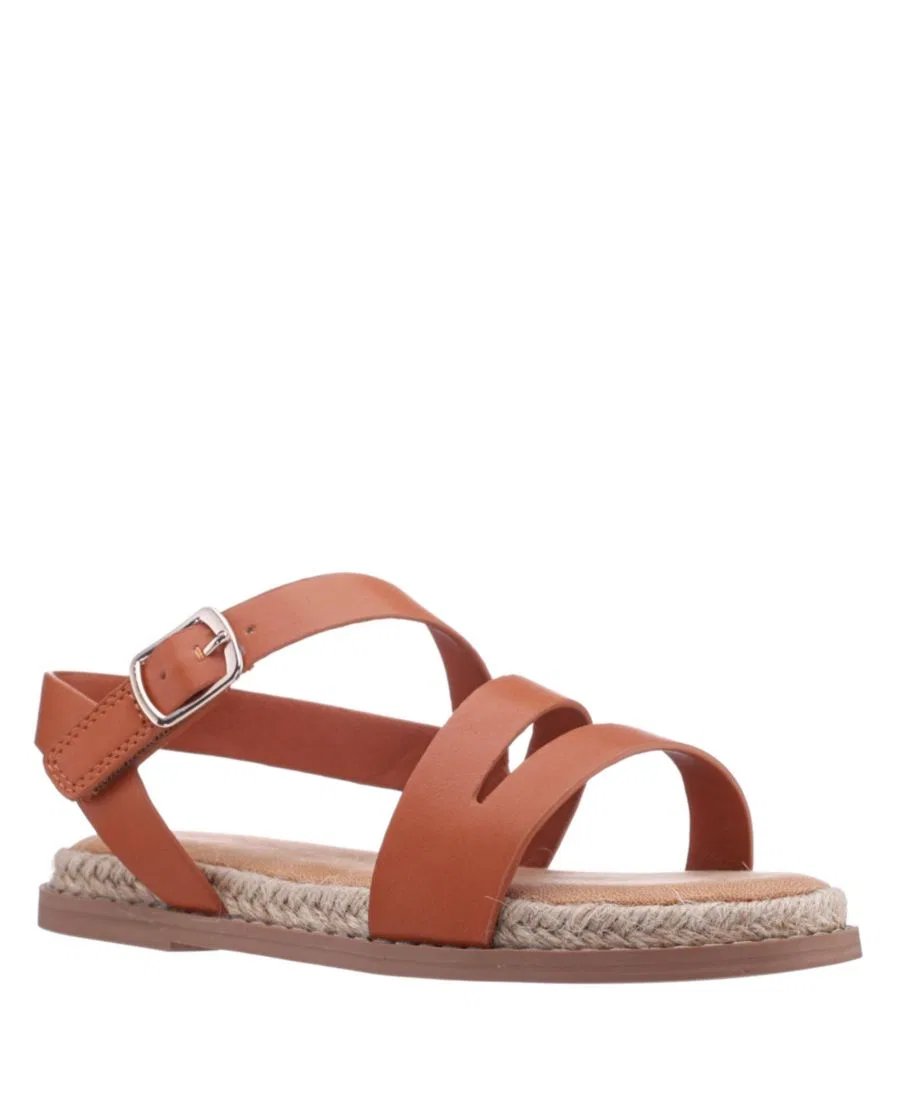 Сандалии Flat Sandal с круглым носком и регулируемым ремешком Nina, Tan
