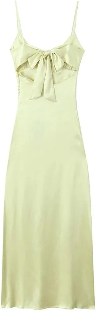 Женское вечернее платье с V-образным вырезом A-силуэта, Light Yellow — фото 2