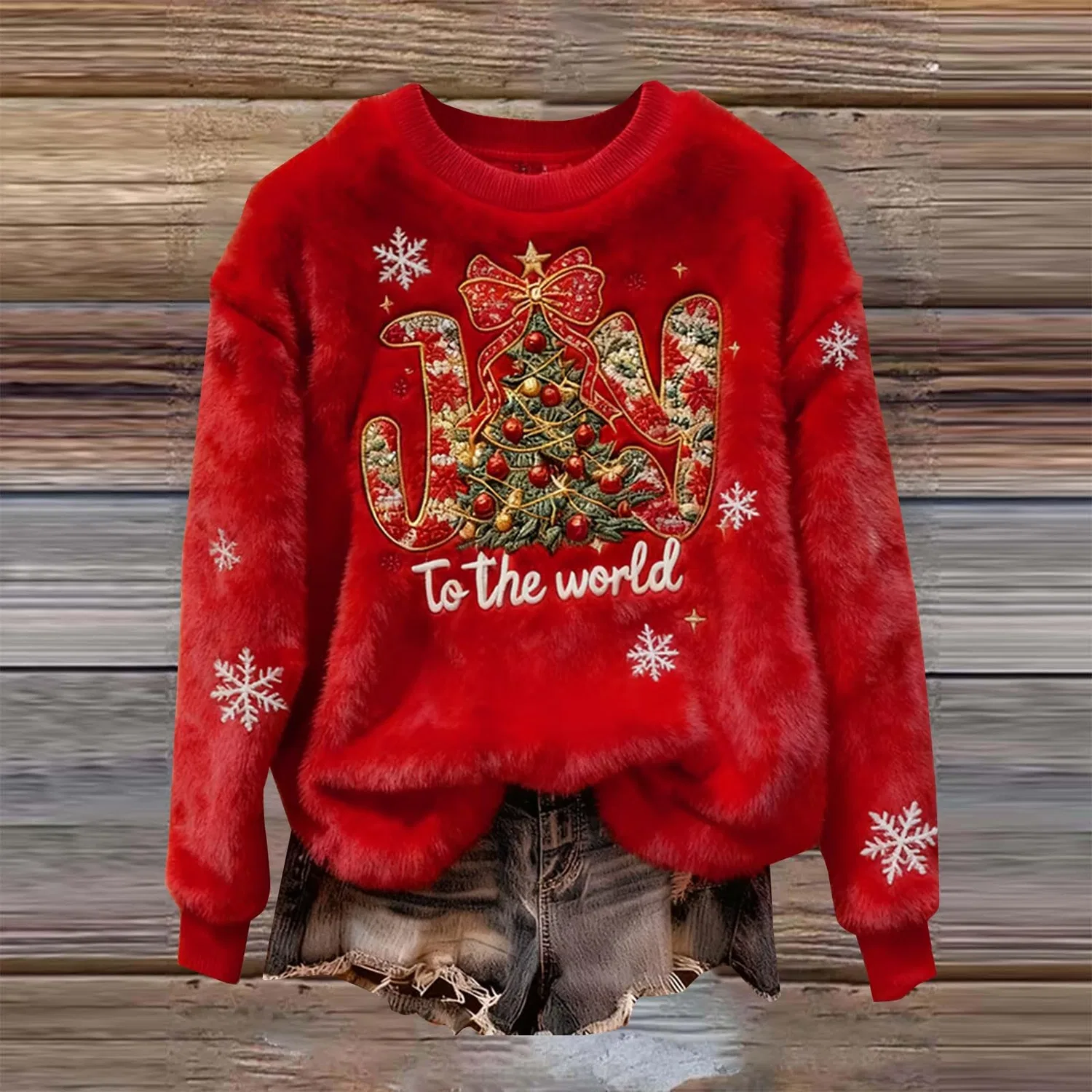 Женский свитер с принтом Christmas Sweater, Ze-red1 — фото 2
