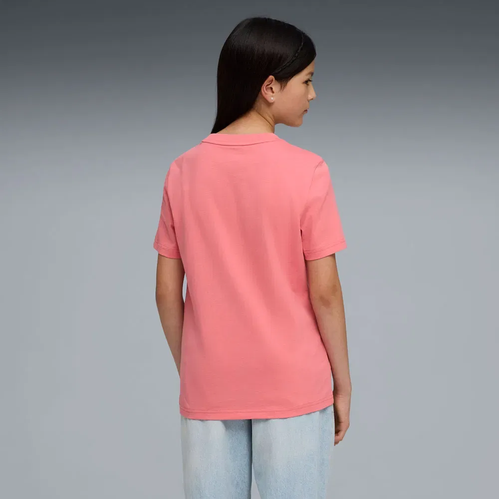 Детская футболка для девочек с принтом Ess No. 1 Logo Puma, Pink — фото 4