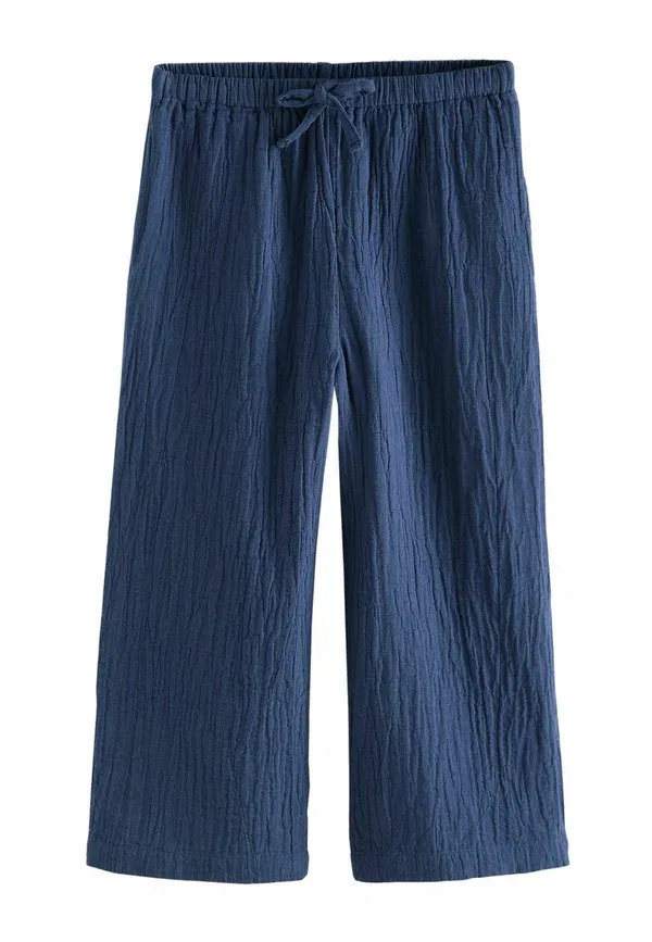 Брюки хлопковые Regular fit - wide leg trousers 2 pack Next, navy, white, белый/темно-синий — фото 3