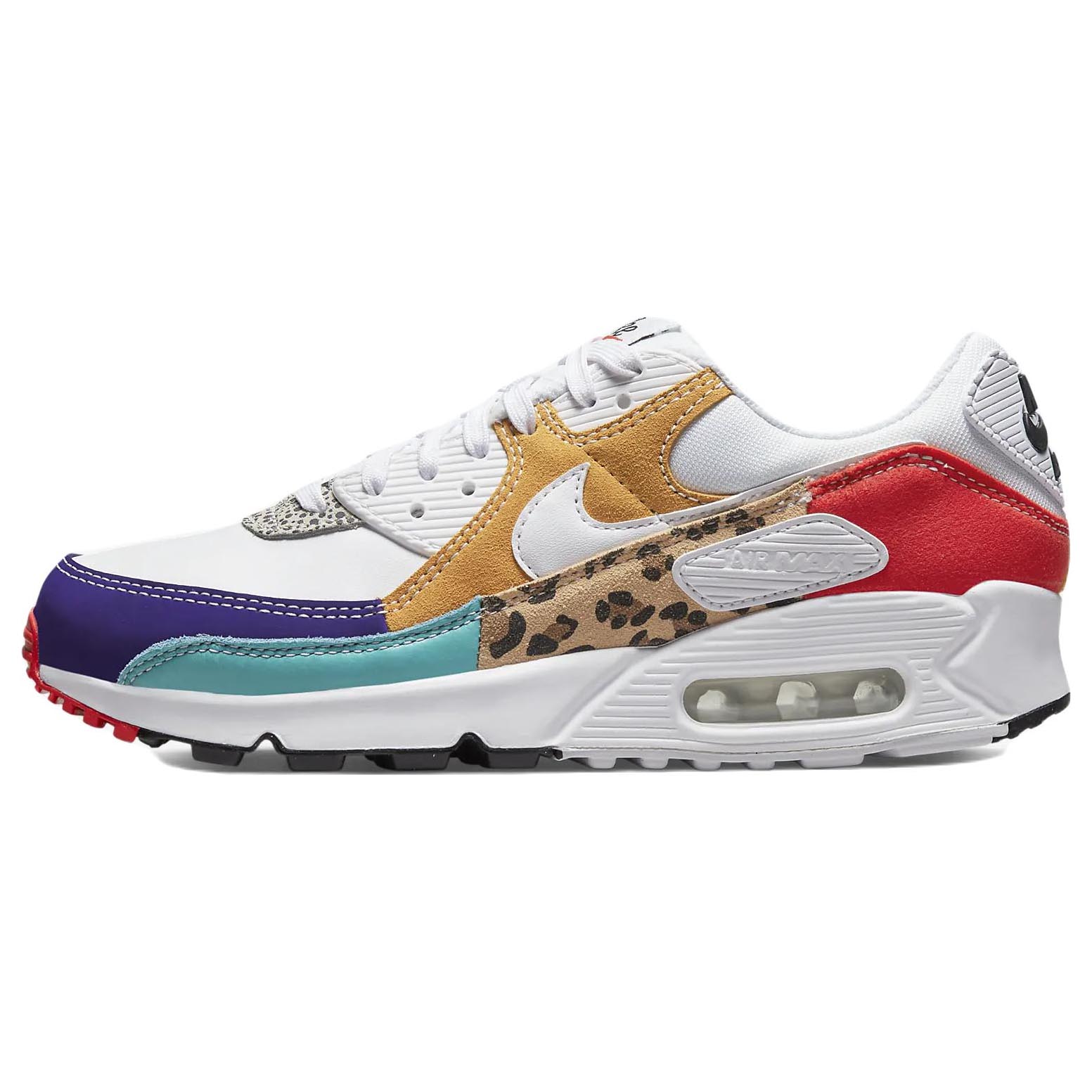 Кроссовки Nike Air Max 90 SE, белый/фиолетовый/красный - фото