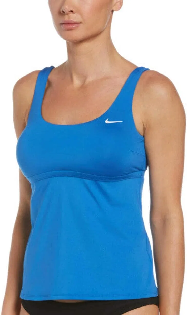 Женский танкини с вырезом-лодочка Nike, Pacific Blue