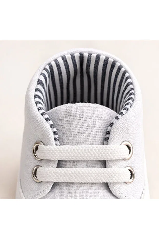 Детские мокасины с завязками Unisex baby shoes Bebexo Kids, White — фото 2