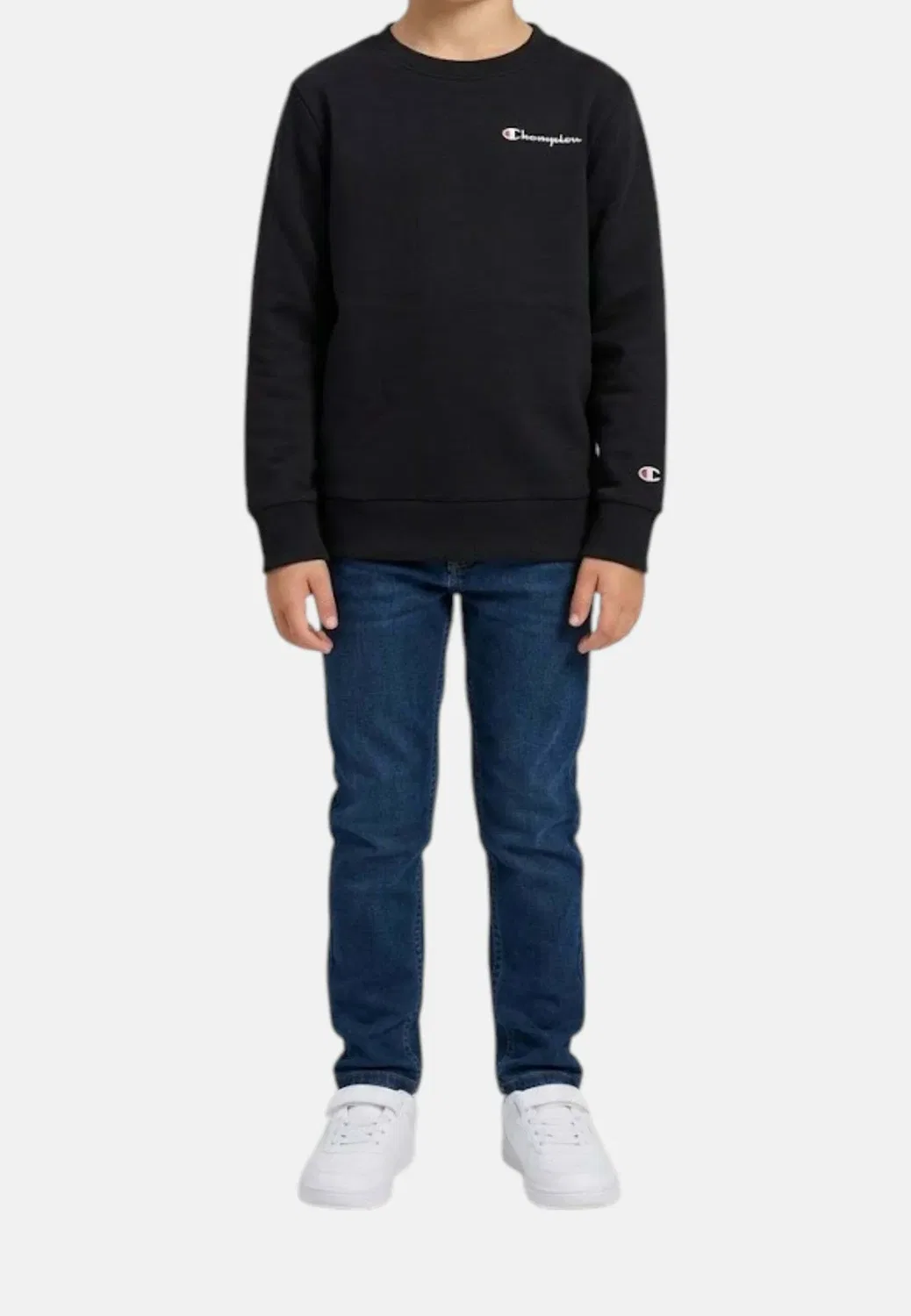 Толстовка с круглым вырезом col kk001 - толстовка Champion, Black — фото 2
