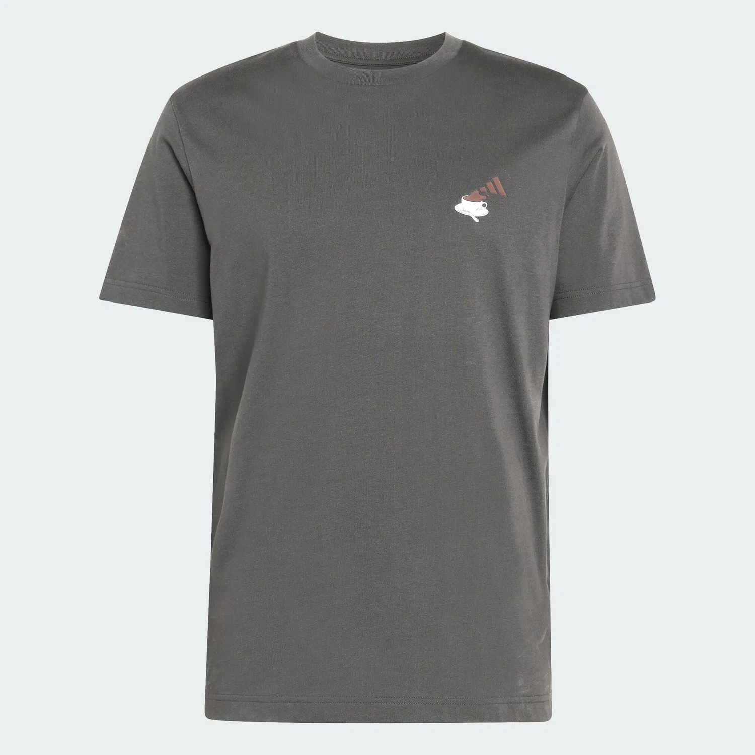 Мужская футболка с принтом Coffee Cafe Cheesecake Grafik T-Shirt Adidas, Dunkelgrau — фото 2