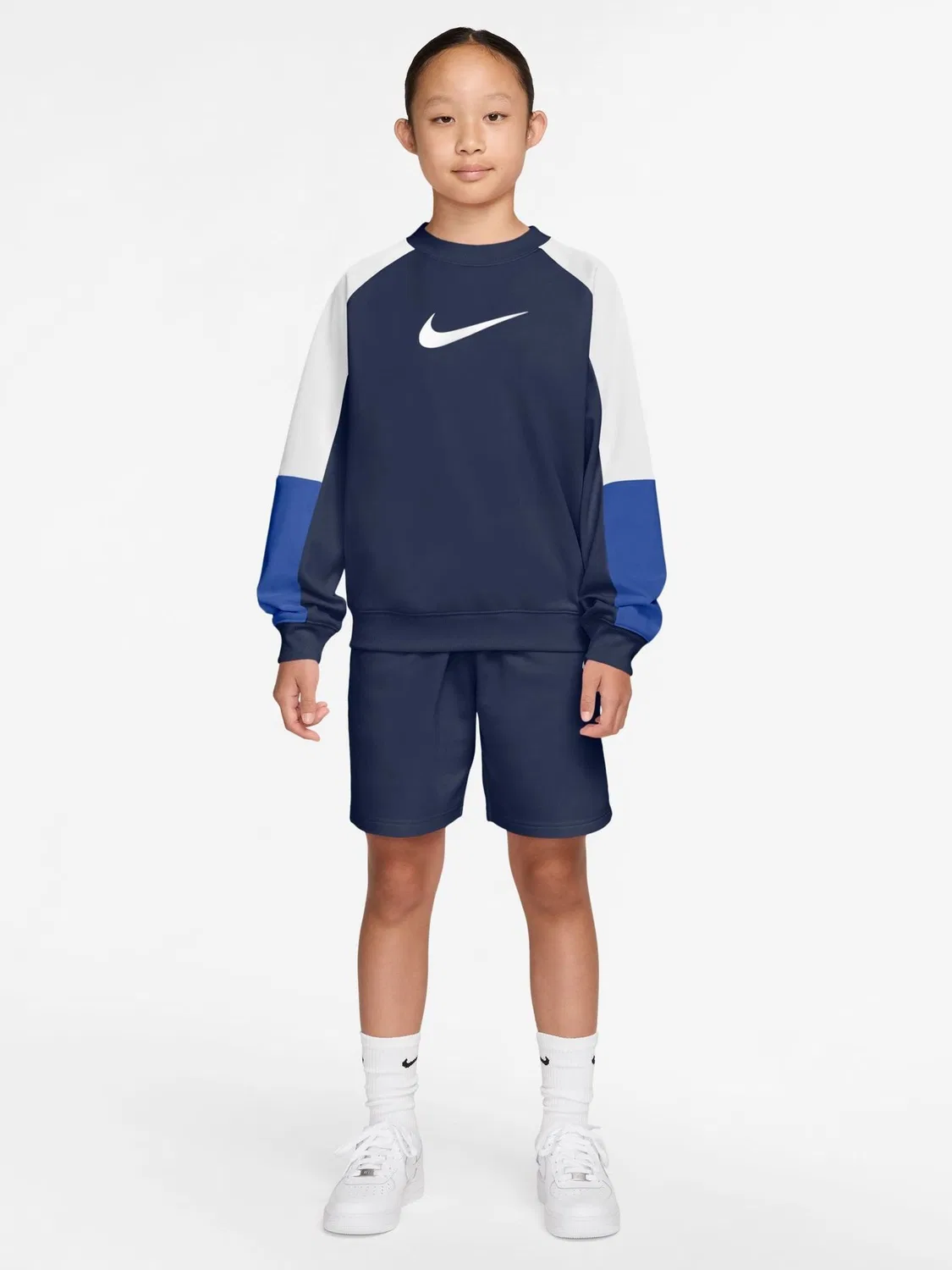 Костюм спортивный, модель Crew and Shorts Nike, Midnight Navy