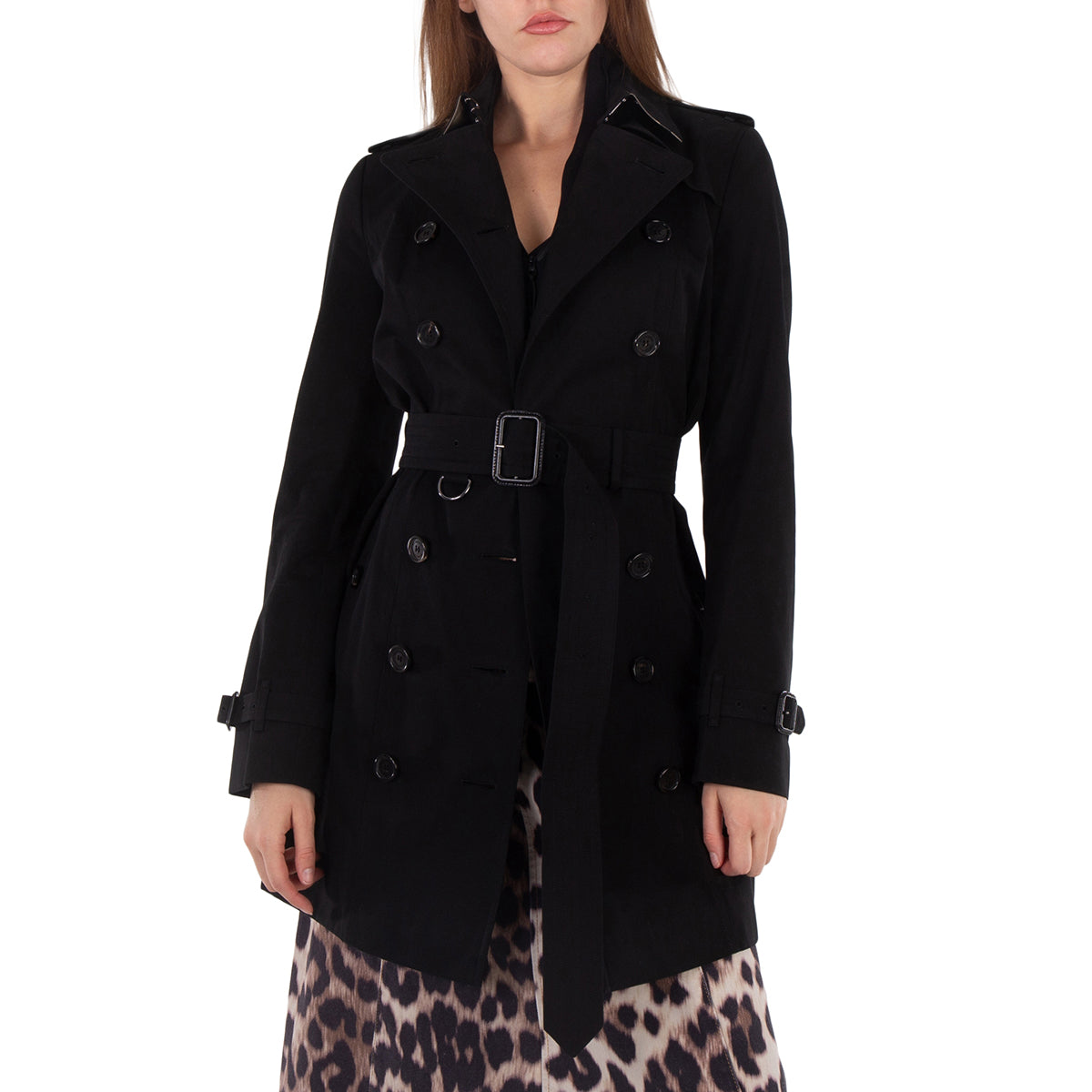 

Бурберри Длинный Пальто с Поясом Burberry, черный