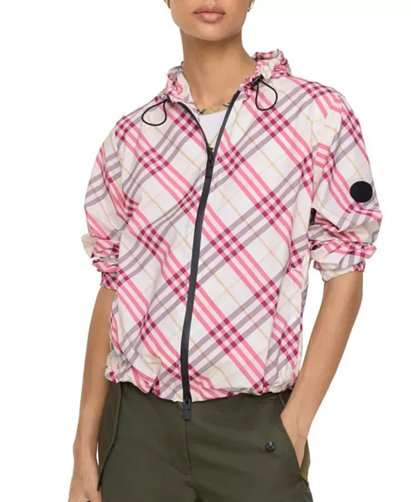 Женская куртка с капюшоном Check Salcombe Burberry, Aubergine Purple