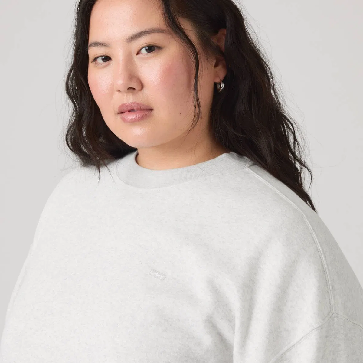 Повседневная толстовка с круглым вырезом (большие размеры) Levi's, Frosty Grey Heather - Grey — фото 2