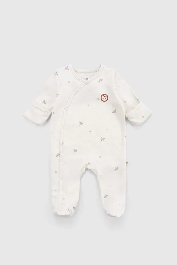 Детский комплект комбинезонов из органического хлопка Little Gusto, White - Multicolor — фото 3