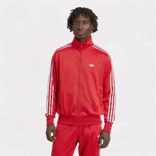 Мужская спортивная куртка свободного кроя Firebird Loose Pinstripes Track Top Adidas Originals, Better Scarlet — фото 2