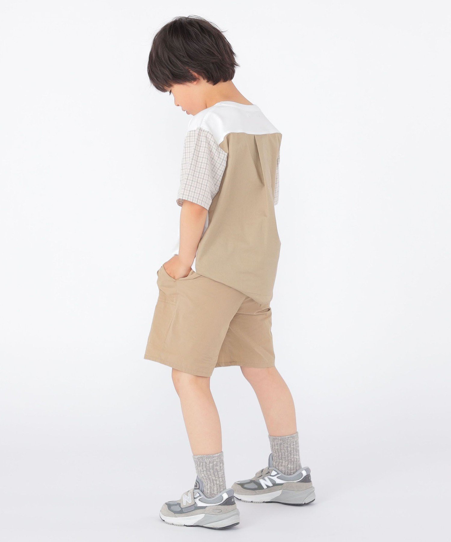 Детская футболка с коротким рукавом в клетку (100-130 см) SHIPS KIDS, Off white — фото 4