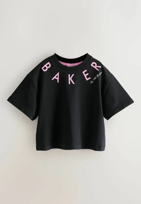 Футболки прямого кроя, комплект из 3 штук с графическим принтом Baker By Ted Baker, белый/черный/розовый — фото 2