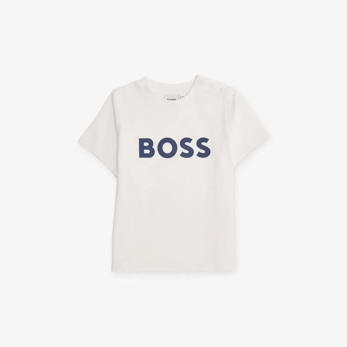Хлопковая футболка с коротким рукавом и логотипом, размер 6 месяцев-3 лет Boss, белый