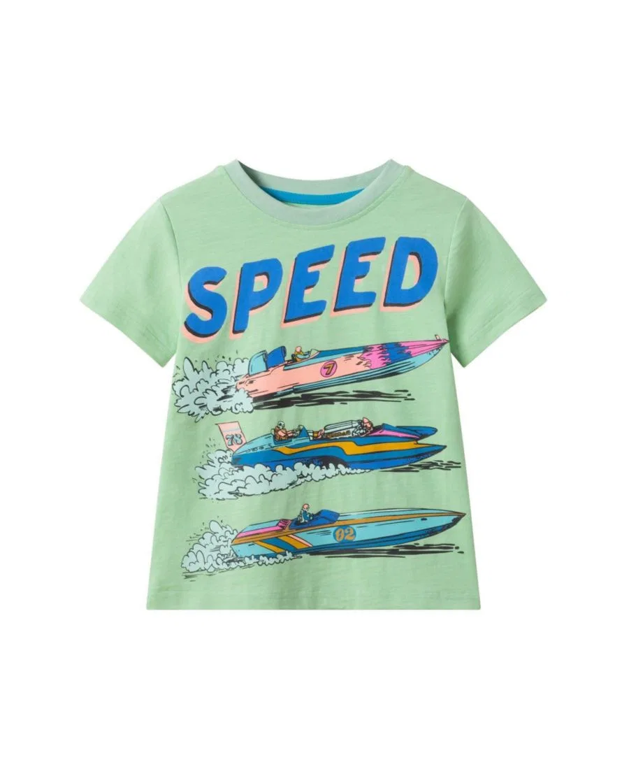 Футболка с принтом Speed Boat Green Andy & Evan, Green