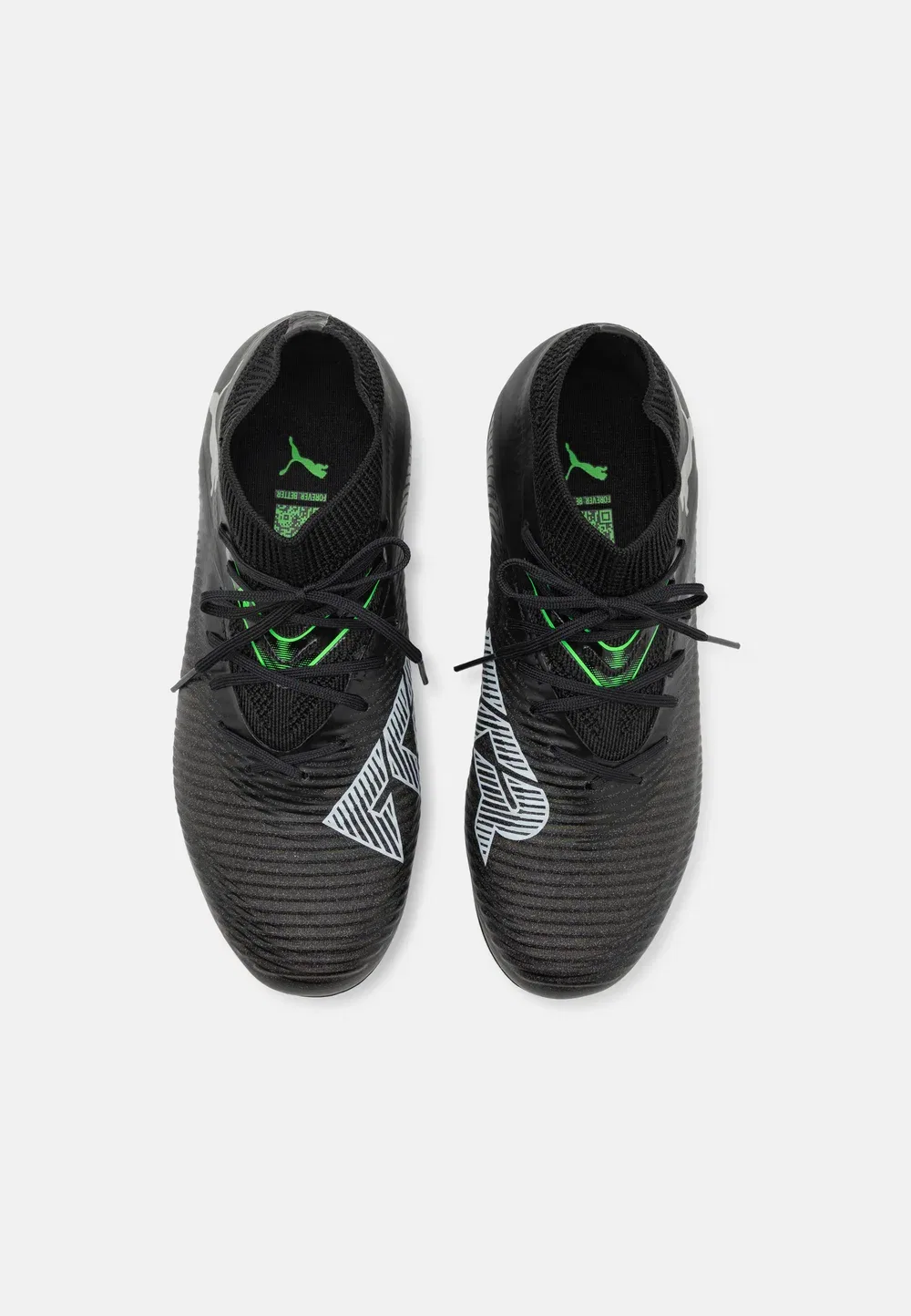 Футбольные бутсы Future 8 pro fg/ag унисекс для мягкого грунта Puma, Black/Silver/Fluo Green — фото 4