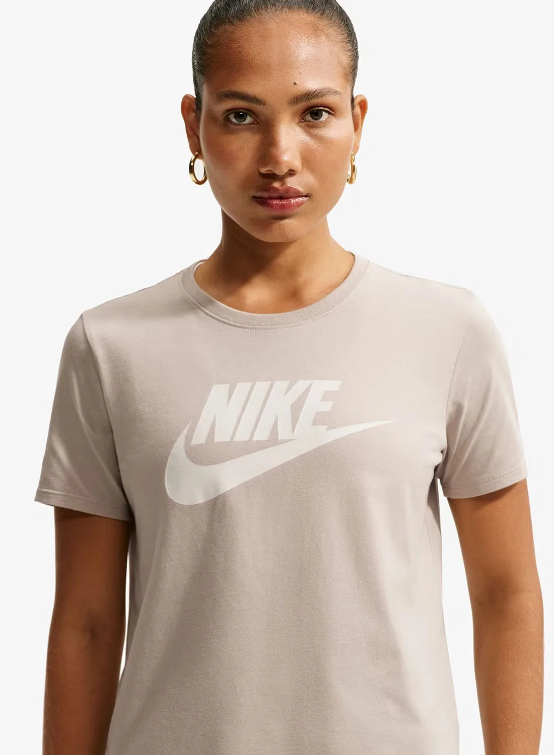 Футболка с принтом Nike NSW Club Icon, кремовый