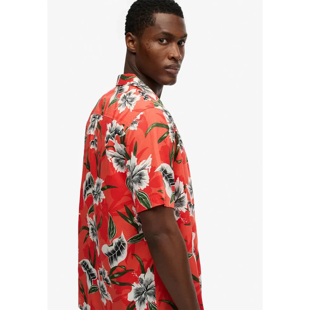 Рубашка с коротким рукавом Hawaiian Print Superdry, красный — фото 4