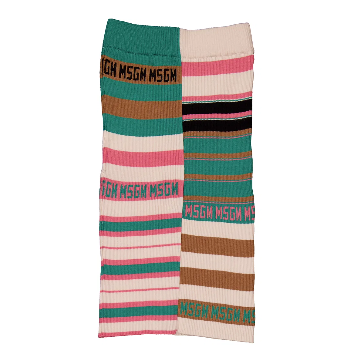 Юбка из рибаны с полосатым принтом MSGM, Multicolor