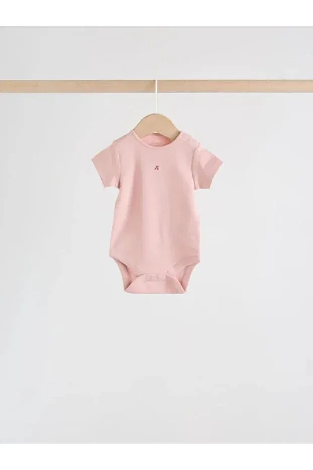 Детское боди-комбинезон для девочек с коротким рукавом с принтом 5-pack Next Baby, Pink — фото 2