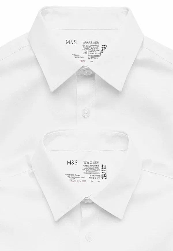 Блуза хлопковая button-down blouse Marks & Spencer, белый — фото 3