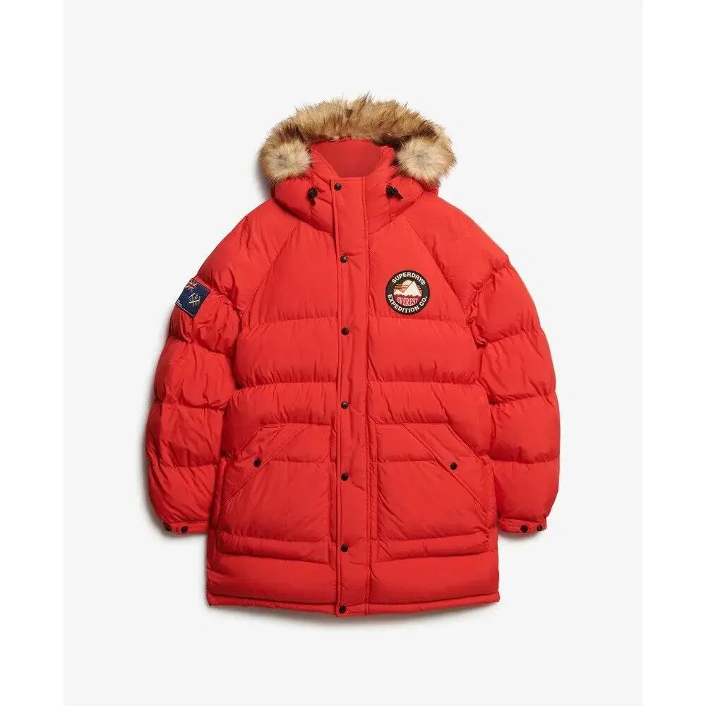 Женская длинная стеганая парка Everest Superdry, Rot