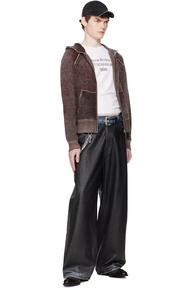Толстовка на молнии бордового цвета Acne Studios — фото 4