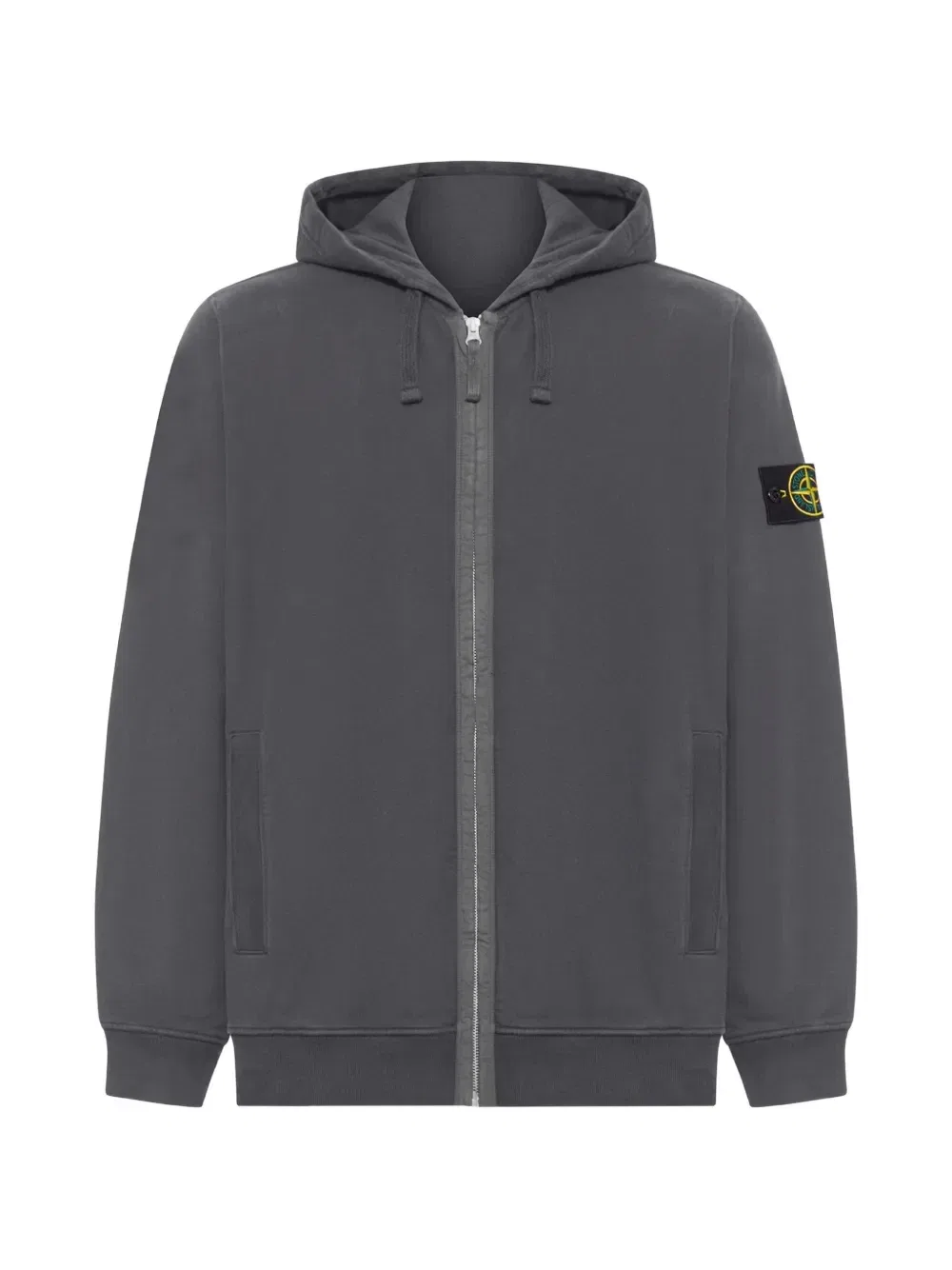 Толстовка на молнии с нашивкой-логотипом Stone Island, серый
