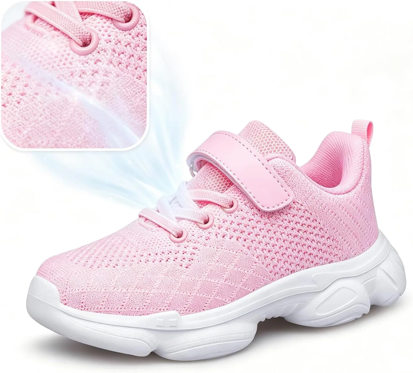 Детские кроссовки для бега с ремешком MURDESOT, Lightpink — фото 3